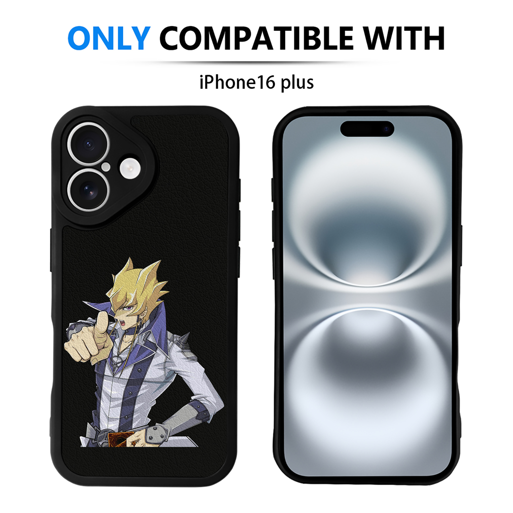 （画像用） 遊☆戯☆王 Yu-Gi-Oh! 【iPhone 16シリーズ対応】シリコンスマホケース（レザー調） 材質：シリコン